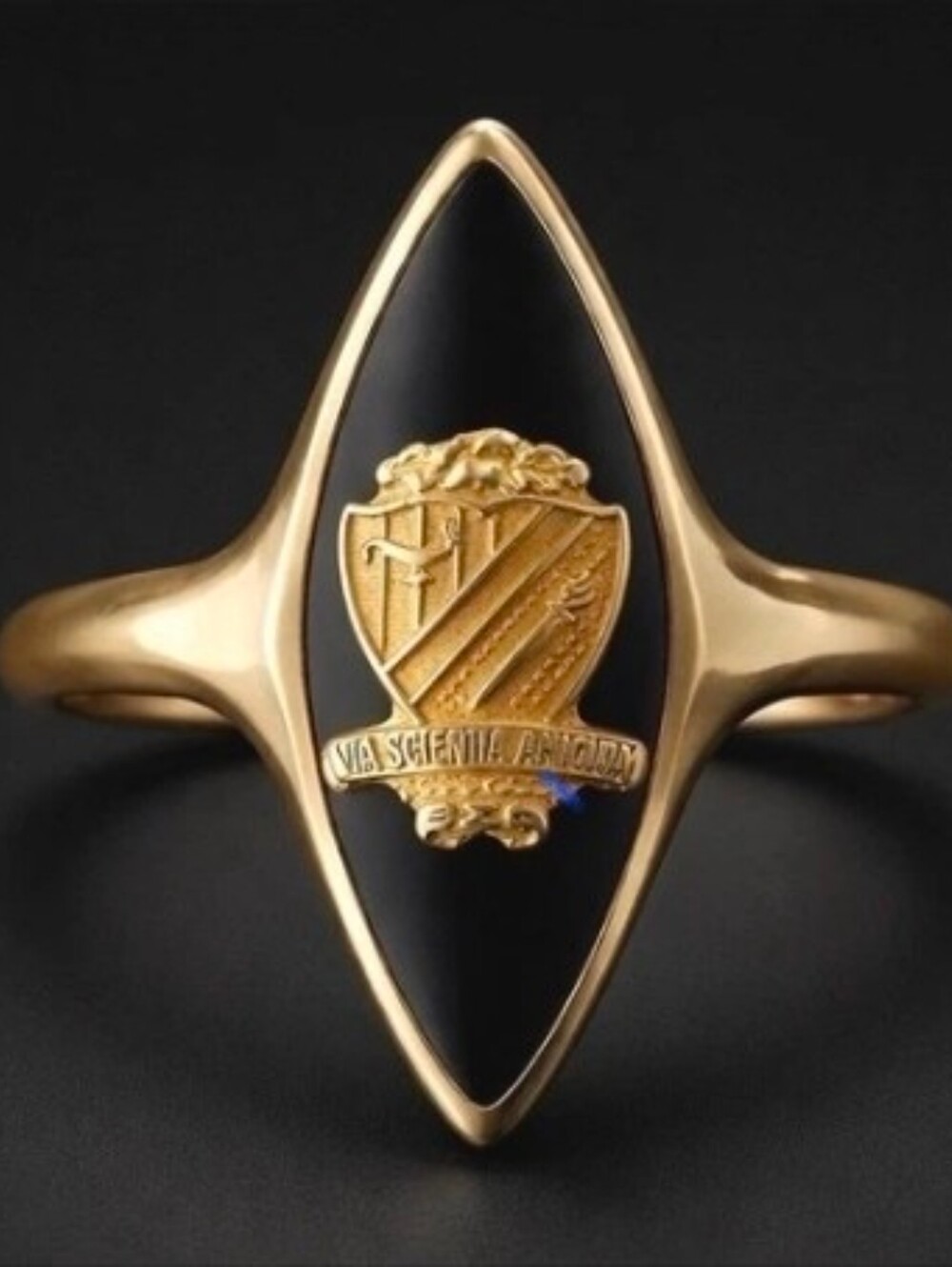 Balfour 10k Gold Onyx Beta Signa Phi Women's Signet Ring